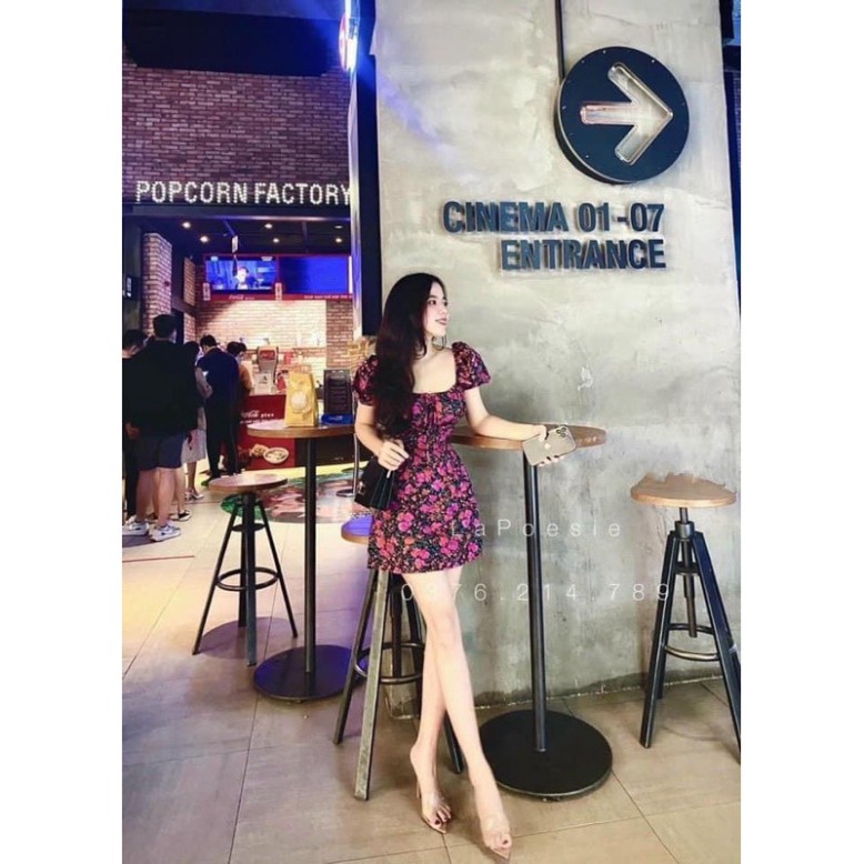 [Mã FAGREEN245 giảm 10% tối đa 30K đơn 99K] (Kho Sỉ Nam Định) VÁY HOA CỔ VUÔNG XẾP LY TAY BỒNG | BigBuy360 - bigbuy360.vn