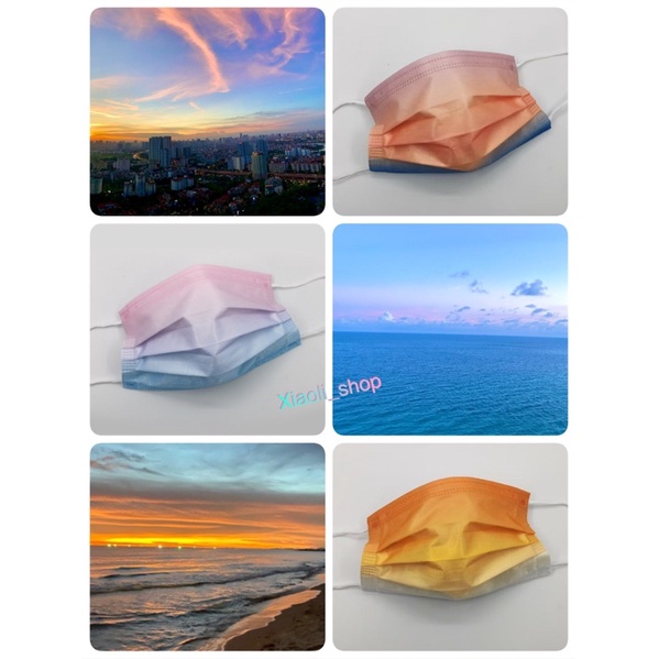 <Sẵn> Combo 10 khẩu trang pastel ombre siêu xinh | BigBuy360 - bigbuy360.vn