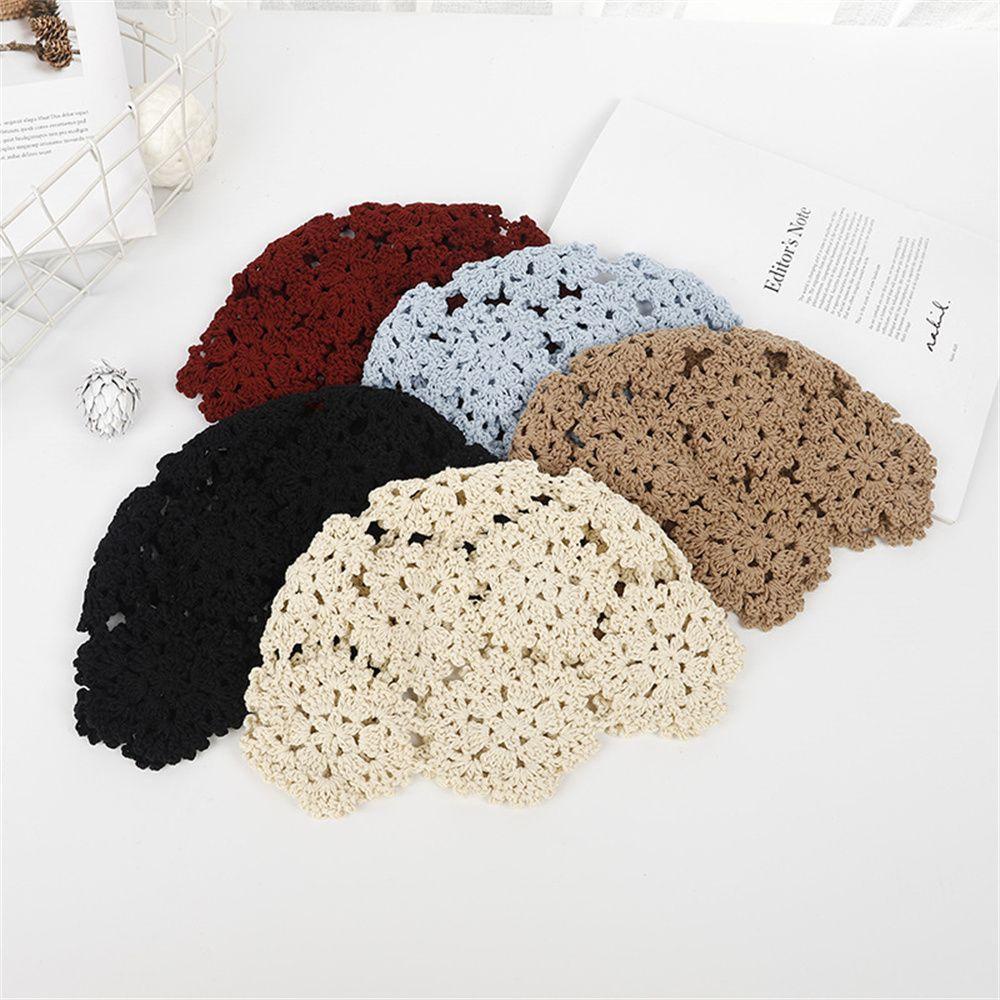 Mũ Beanie Dệt Kim Đính Hoa Thời Trang Cho Nữ