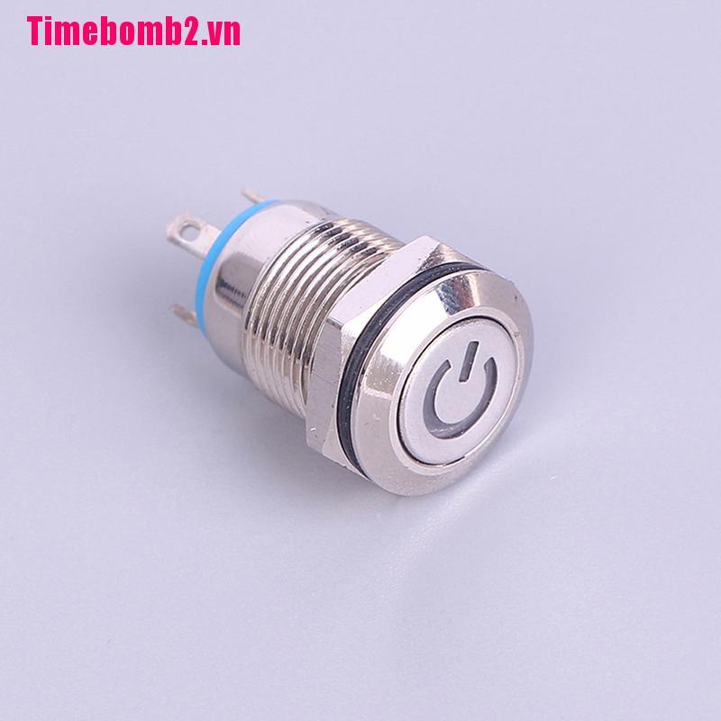 Công Tắc Nguồn 12mm 12V Chống Thấm Nước Với Nút Kim Loại Cho Đèn LED