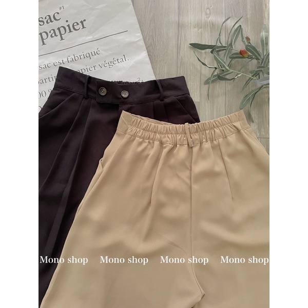 quần ngố hai nút lưng chun, quần baggy ngố hai màu (ảnh thật/sẵn)