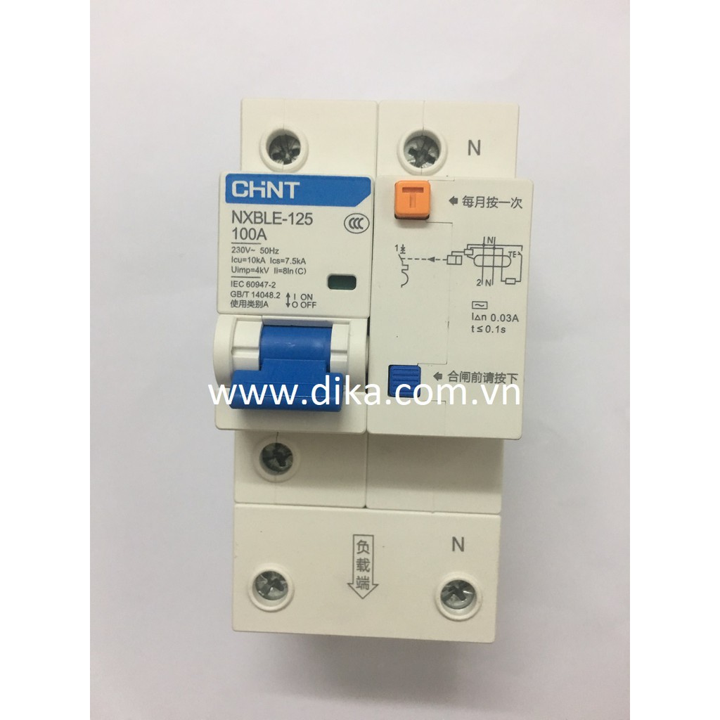 Attomat RCBO chint 1P+N 100A NXBLE-125