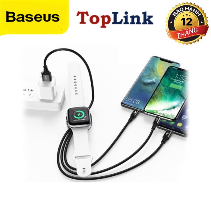 Baseus Dành Cho Đồng Hồ Apple Sạc Cáp USB Iphone X Dây Cáp Sạc USB Type C Và Micro USB 4in1 Dây Cáp Dành Cho Iwatch Sạc