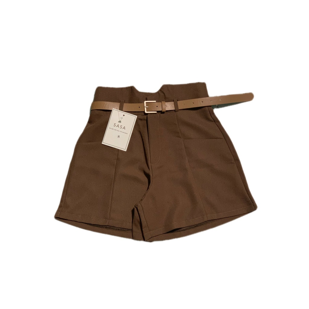 quần short nữ lưng cao mặc nhà tặng kèm đai quần HẠNH 96 SASA