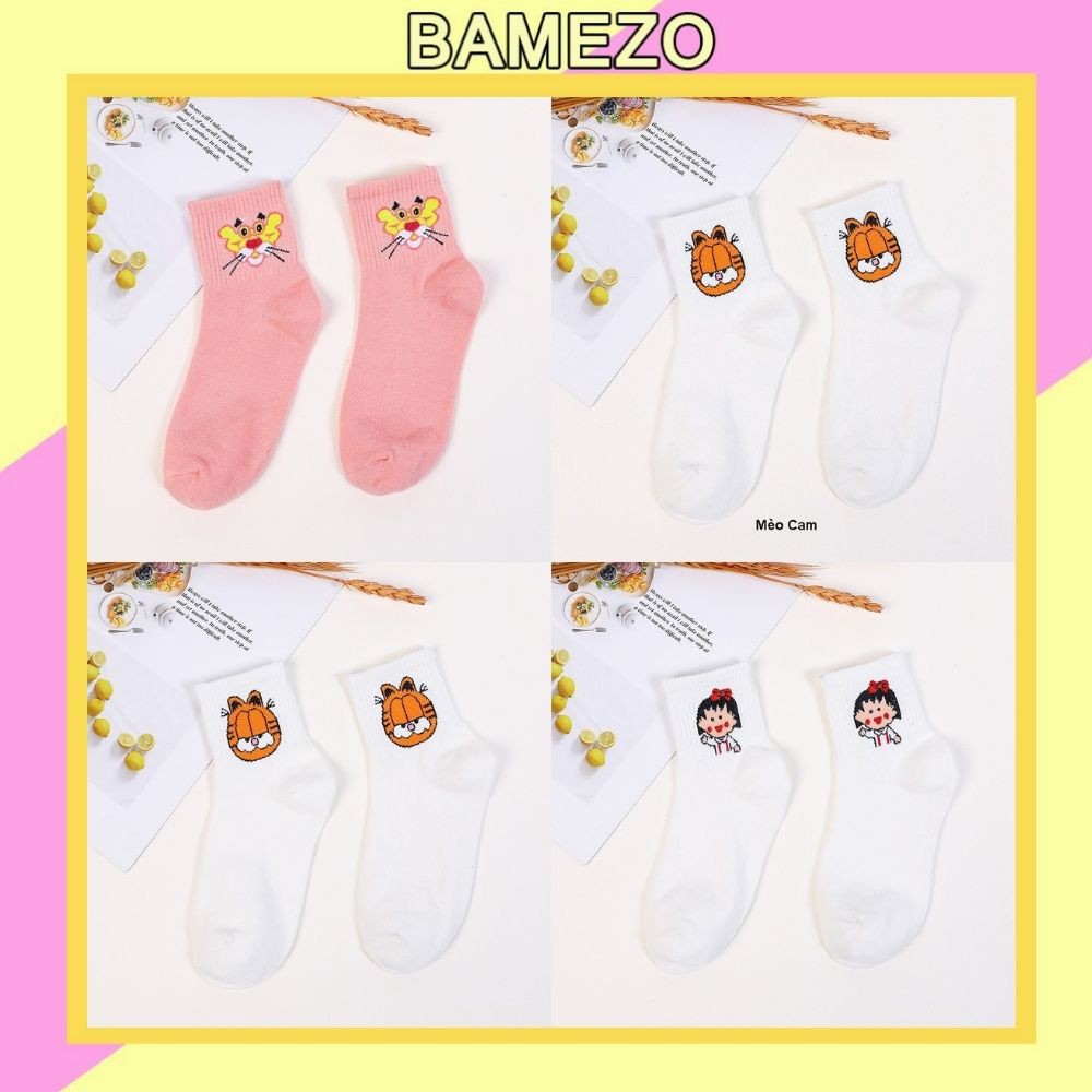 Tất nam nữ Bamezo cao cổ phong cách hàn quốc in hình cực đẹp TN33