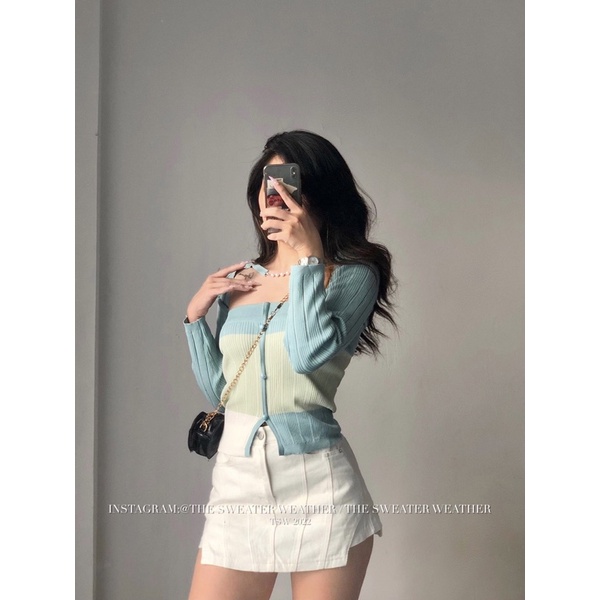 Quần short thô giả váy minizip cut out vạt bên the.sweaterweather TSW