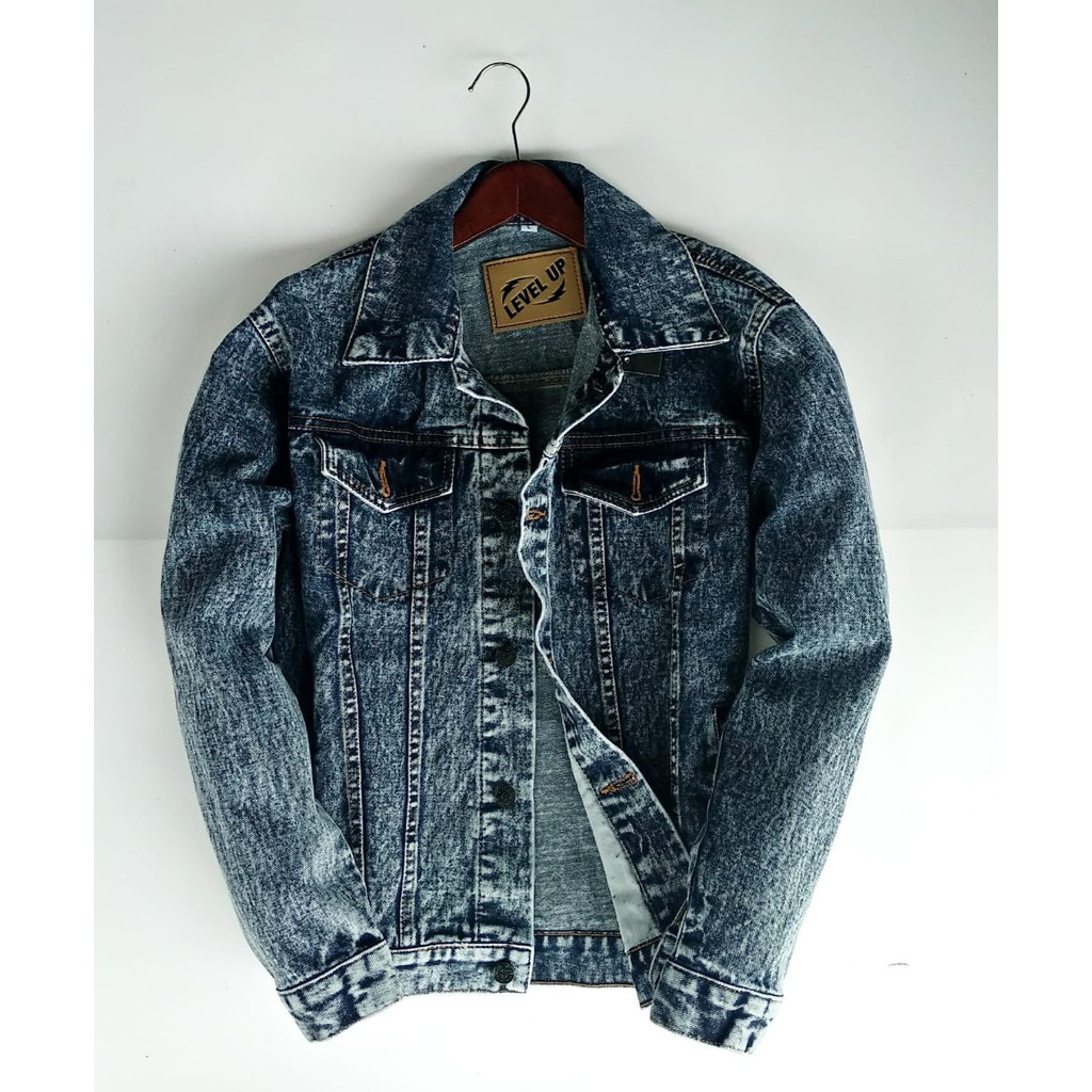 Áo Khoác Jean Nam Cao Cấp Màu Xanh Dương M L XL XXL XXXL 3XL XXXXL 4XL