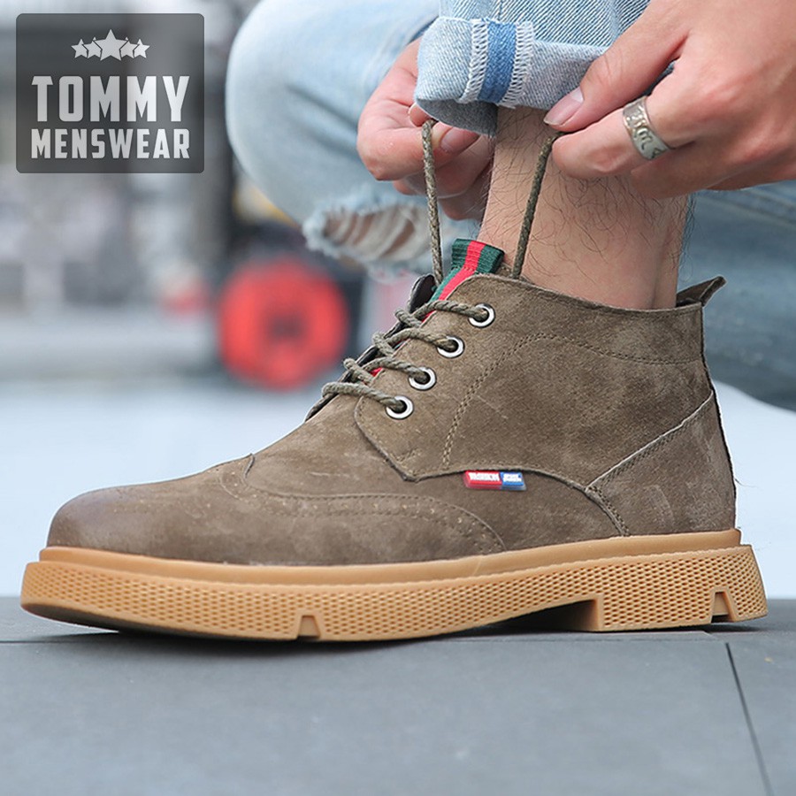 Giày Tăng Chiều Cao Nam - TẶNG TẤT - Giày Boot Nam Da Lộn Phong Trần GNK19 | BigBuy360 - bigbuy360.vn
