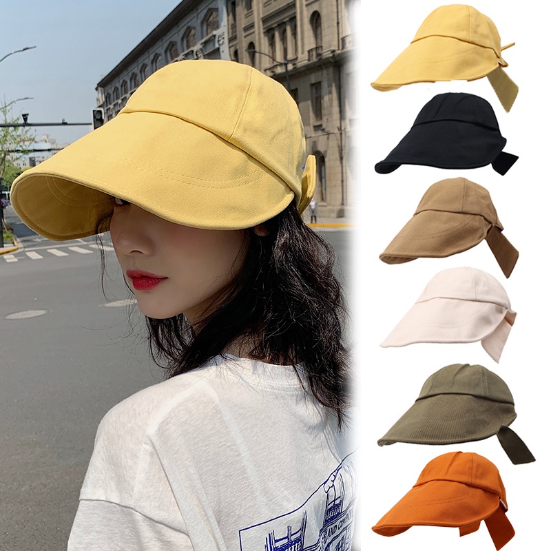 Nón Tai Bèo Vành Rộng Bằng Cotton Chống Tia UV Có Thể Gấp Gọn Thời Trang Cho Nữ
