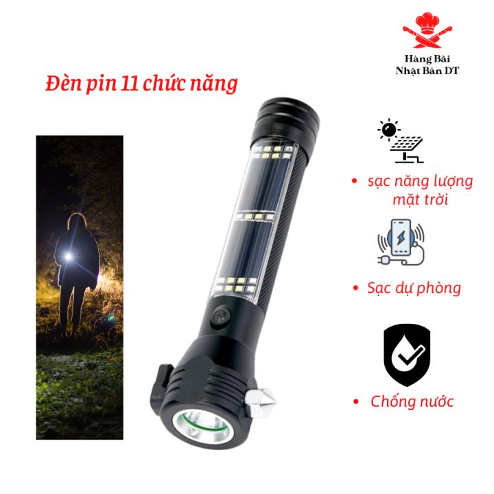 Đèn Pin Đa Năng Nhật Bản Kết Hợp Sạc USB Pin Năng Lượng Mặt Trời Bank Power Led lantern