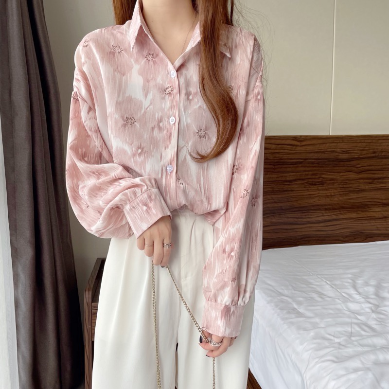Áo Sơ Mi Nữ Tay Dài In Hoa Phong Cách Phương Tây Thời Trang Mùa Thu