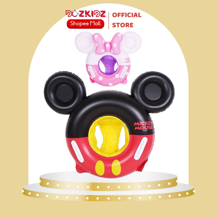 Phao bơi bé trai, bé gái, phao ngồi an toàn hình Mickey và Minnie, đồ chơi dưới nước cho bé từ 3 đến 8 tuổi - DOZKIDZ