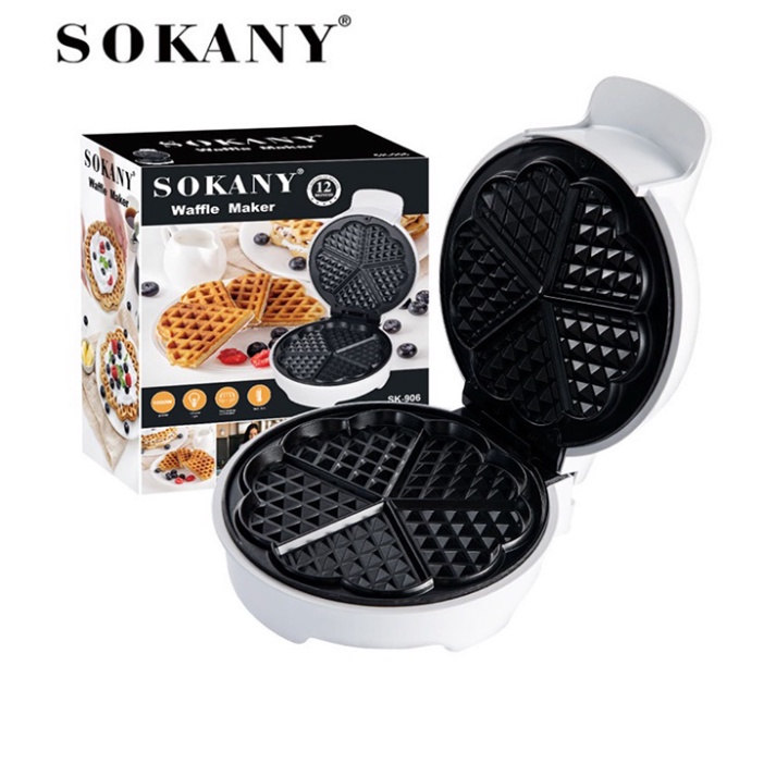 Máy Làm Bánh Waffle - Máy Bánh Kẹp Sokany Chính Hãng