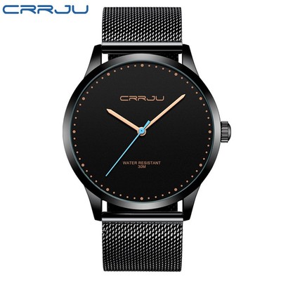 Đồng hồ thạch anh CRRJU 2167X bằng thép không gỉ chống thấm nước phong cách thông thường thời trang cho nam