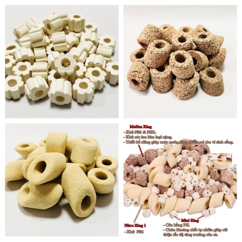 Vật liệu lọc Mountain tree - nitro ring -maifan ring - mini ring - sứ lọc cao cấp hồ cá cảnh -phụ kiện thủy sinh-shopleo