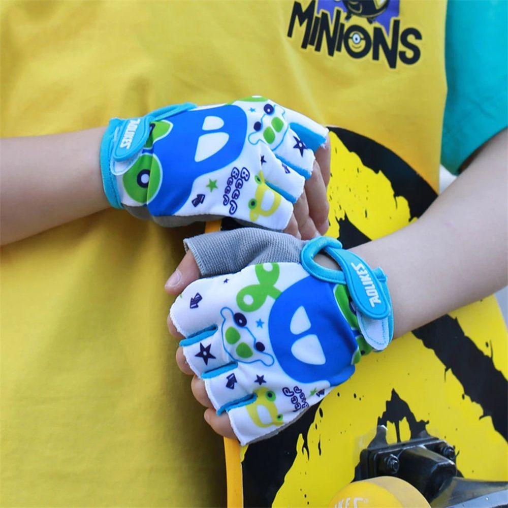 MMLUCK Children Cycling Gloves Anti-sweat Outdoor Sports Bicycle Gloves Bicycle Supplies Riding Equipment Hiking Skating Half Finger Golves