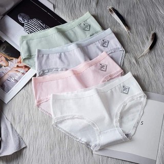 Bộ 5 CHIẾC Quần Lót nữ Cotton viền ren Có Túi Zip