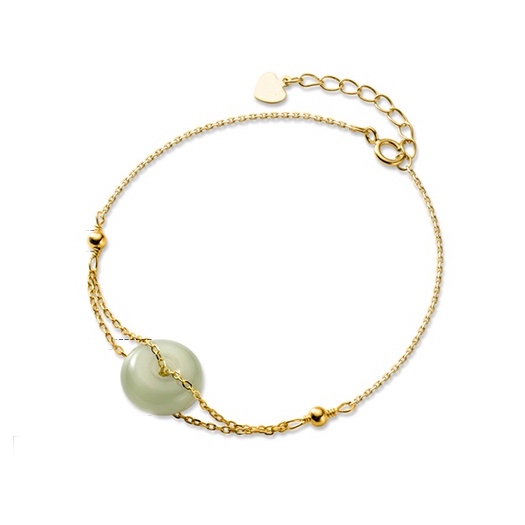 Lắc Tay Bạc Nữ Sang Trọng Gắn Đá Xanh Hàng Thiết Kế Phong Cách Hàn Quốc - L2642 Bảo ngọc jewlery