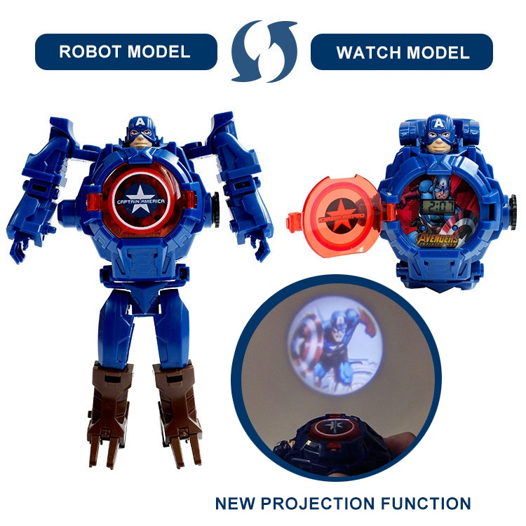 BP MART Mới Đồng Hồ Điện Tử 2 Trong 1 Hình Siêu Anh Hùng Cho Bé