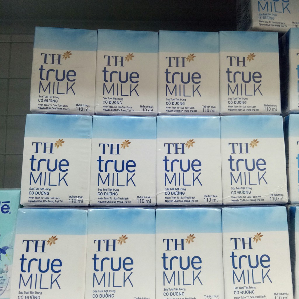 Sữa TH true Milk 180ml/110ml có đường/ít đường/không đường thùng 48 hộp