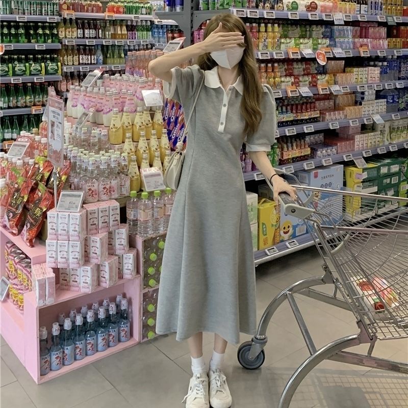 Đầm Polo Dáng Chữ A Tay Ngắn Ôm Eo Thời Trang Mùa Hè 2022 Mới