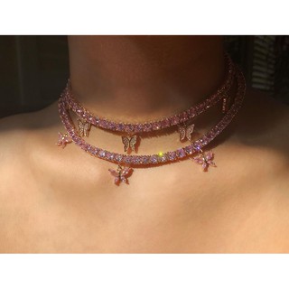 Vòng Cổ Choker Hình Bướm Đính Đá Quyến Rũ Cho Nữ