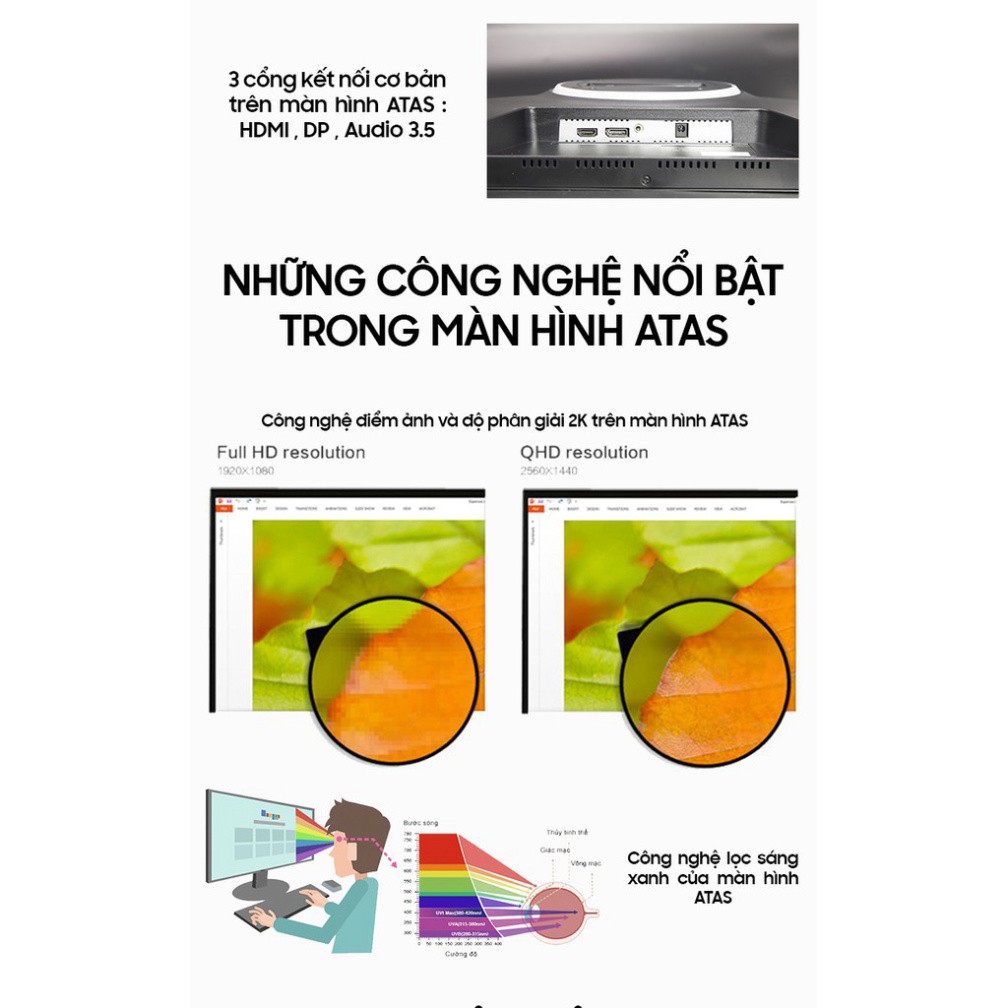MT FKC Màn hình máy tính 27 inch 2K ATAS MD270B - Tần số quét 75HZ - Tấm nền IPS - BH 3 năm 52 MT | BigBuy360 - bigbuy360.vn