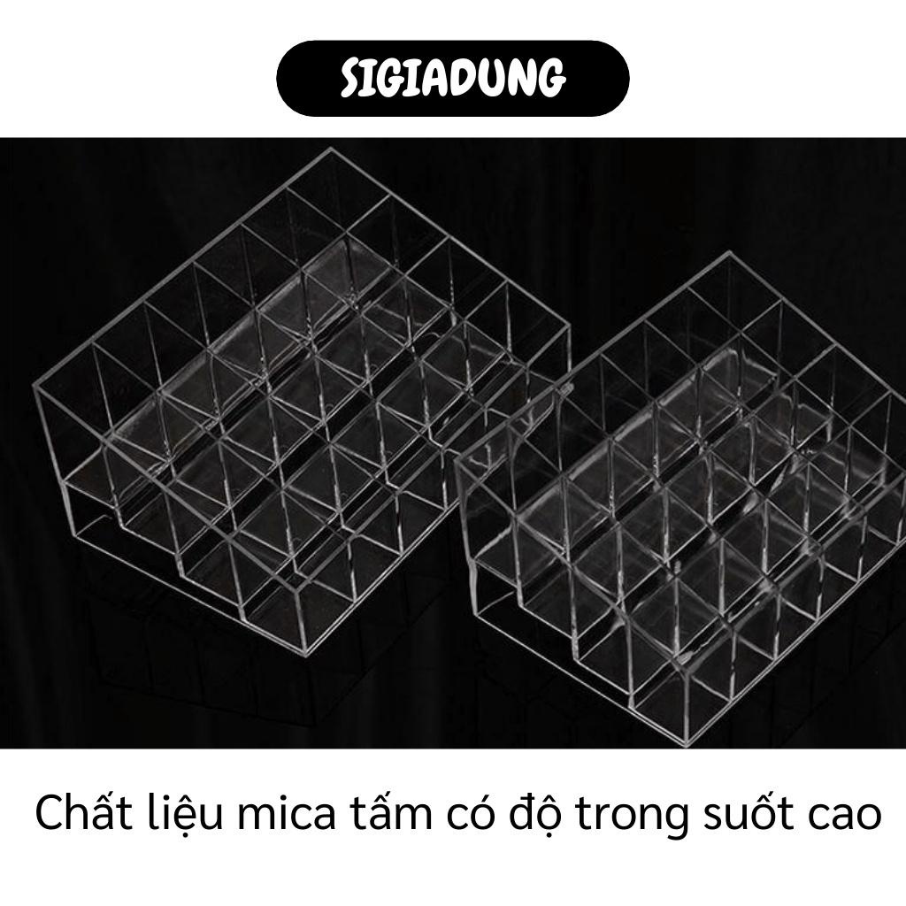 [SGD] Khay Đựng Son - Kệ 24 Ô Đựng Son Trong Suốt Mica - Hộp Chứa Mỹ Phẩm Giữ Gọn Gàng   4053