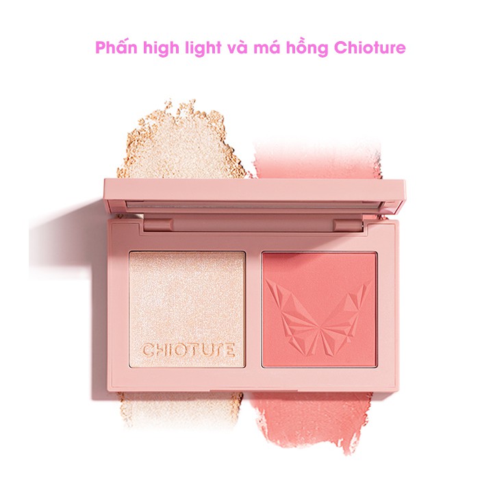 Phấn má hồng bắt sáng Chioture Butterfly Casket Cheek & Light Face Palette  siêu mịn tạo hiệu ứng cho làn da | BigBuy360 - bigbuy360.vn