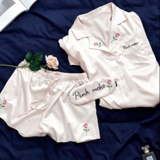 Bộ lụa ngủ Pijama kèm bịt mắt siêu xịn -kiwi
