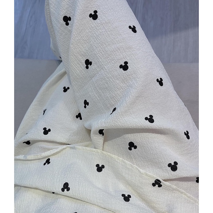 BỘ PYJAMA CHẤT MUSLIN XÔ ĐŨI HÀN - Bộ mặc nhà dễ thương