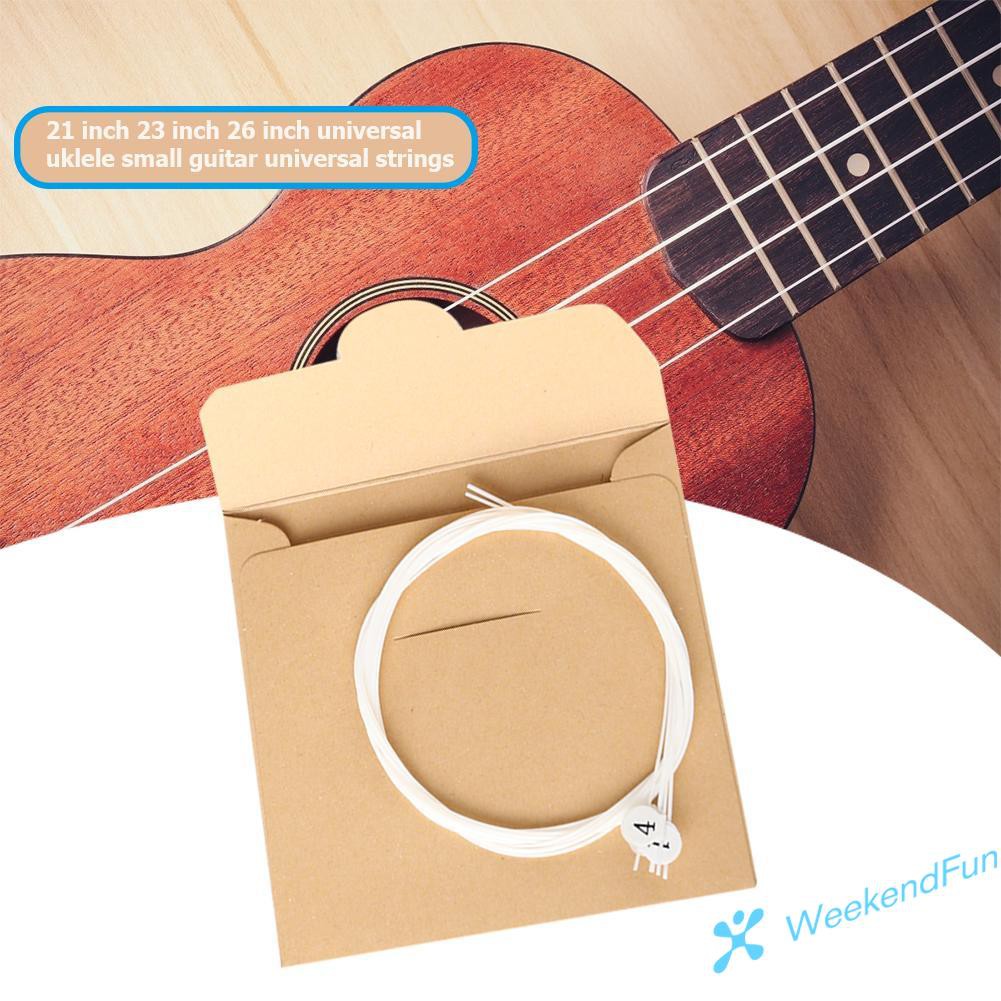 Set 4 Dây Thay Thế Màu Trắng Cho Đàn Ukulele 21 23 26 Inch