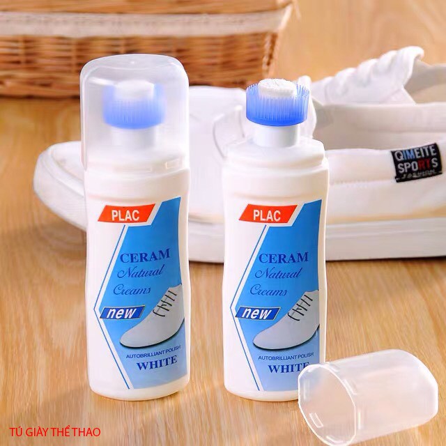 Lọ Vệ Sinh Giày Plac MINSU 100ml Đầu Cọ Lau Sạch Đánh Bay Vết Bẩn Trên Giày Mà Không Cần Giặt. Nước Lau Rửa Giày