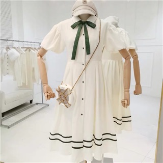 Đầm midi tiểu thư dáng xoè korea