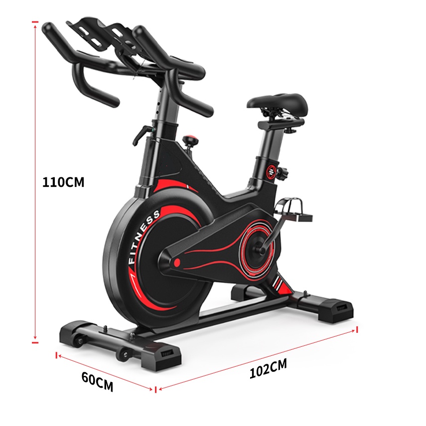 Xe đạp tập thể dục Fitness, bánh đà kháng từ, kèm đồng hồ đo nhịp tim