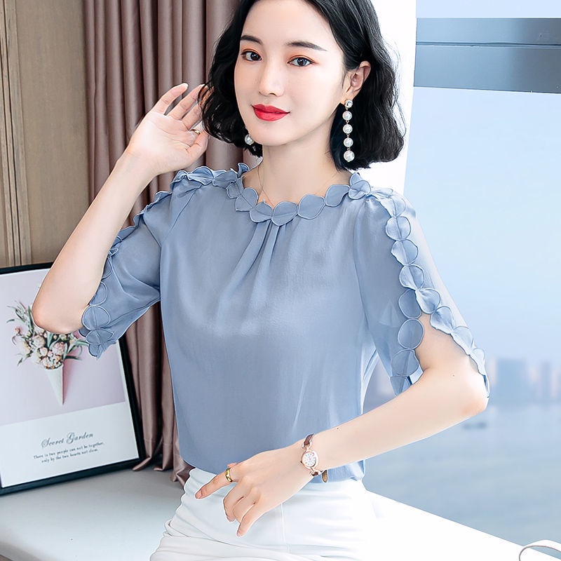 Áo Sơ Mi Voan Ngắn Tay Thời Trang Mùa Hè Dành Cho Nữ