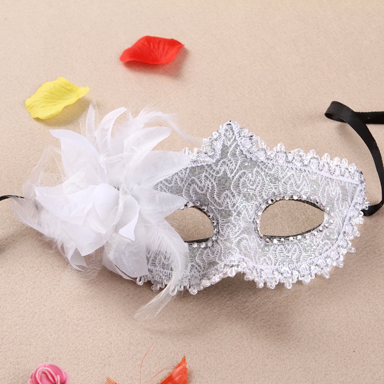 Mặt nạ hóa trang dự tiệc Halloween ren bông cosplay A033