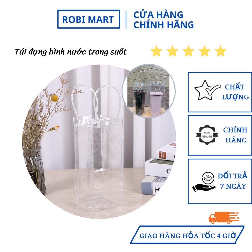 Túi nhựa trong suốt đựng ly giữ nhiệt, mỹ phẩm, quà tặng xinh xắn