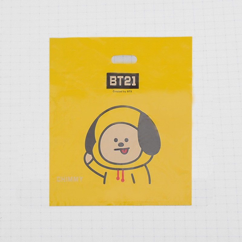 Túi nilon in hình BT21 cỡ lớn 42X46cm