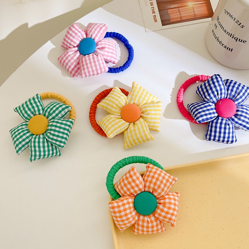 Dây Cột Tóc Đính Hoa Dễ Thương Phong Cách Hàn Quốc Cho Bé Gái