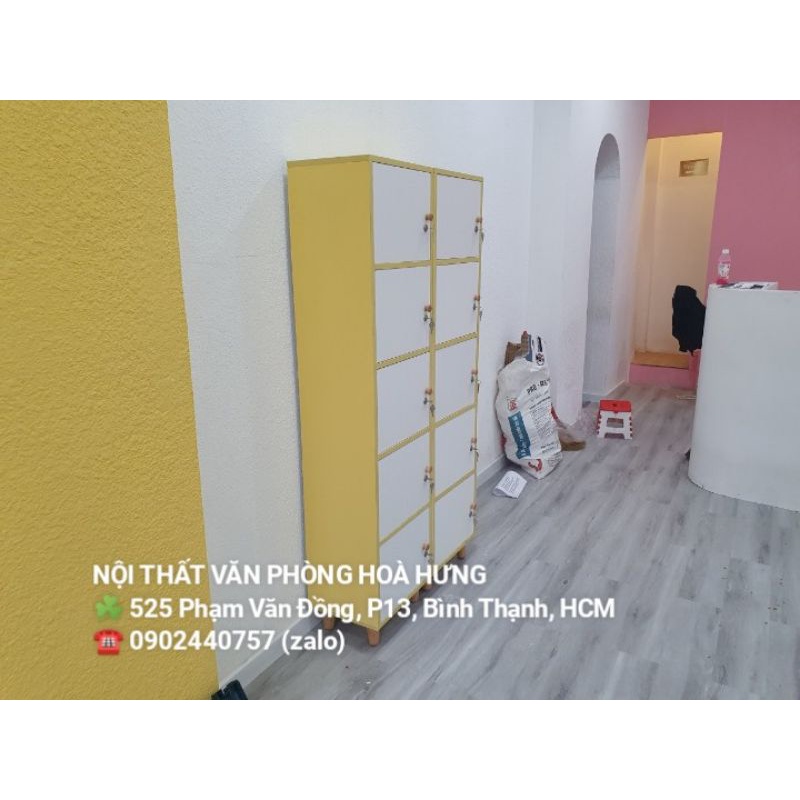 TỦ LOCKER MINI 5 CÁNH VÀNG TRẮNG, FREE SHIP