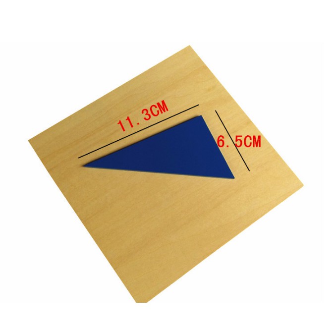 Giáo cụ Montessori - Hộp đựng các hình tam giác vuông màu xanh - Box of Blue Triangles