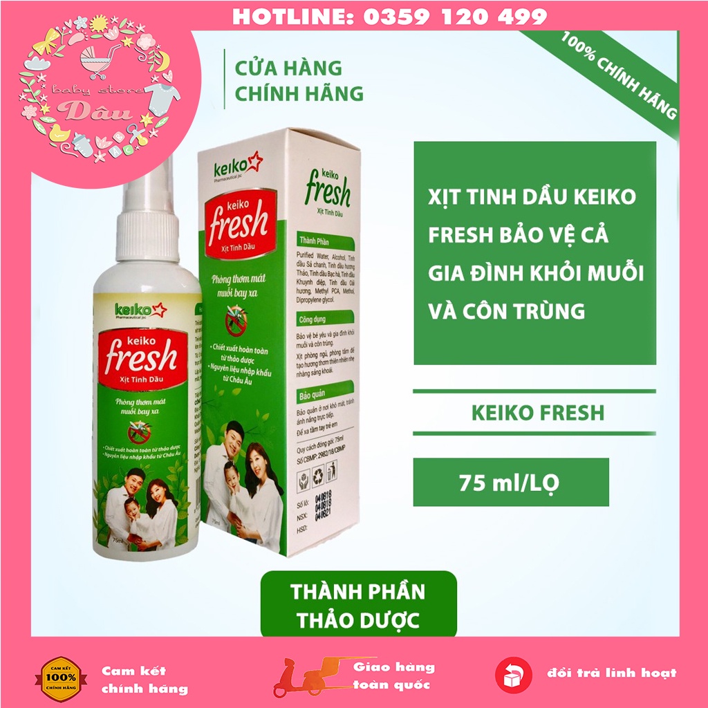 Xịt muỗi tinh dầu chanh xả cho bé KEIKO 150ml an toàn cho bé - chống muỗi đốt côn trùng cắn