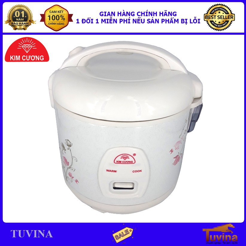 Nồi cơm chống dính KIM CƯƠNG đủ size 1.2L-1.5L-1.8L-2.2LKC-LG giao hàng chính hãng ( Bảo Hành 12 tháng )