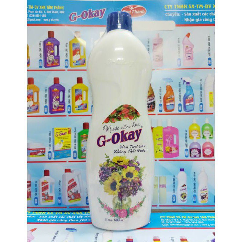 Nước cắm hoa tươi lâu , nước dưỡng hoa tươi lâu G okay 680 ml