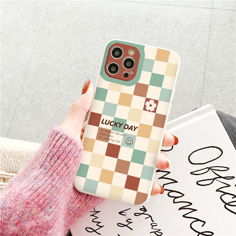 Ốp Iphone caro lucky day ốp lưng iphone 13promax 11 promax 12 pro max 6 6plus 7 plus 8 plus x xr xsmax vuông cạnh BVC