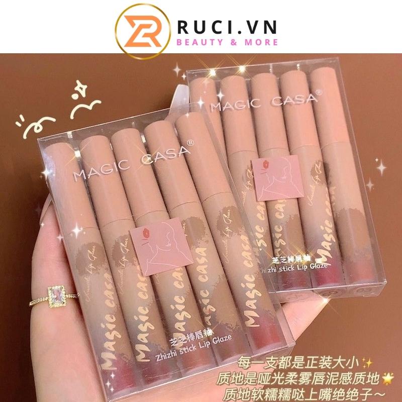 Bộ 5 Son Lì Thiết Kế Vỏ Son Độc Đáo Magic Casa Zhi Thời Trang SON 88