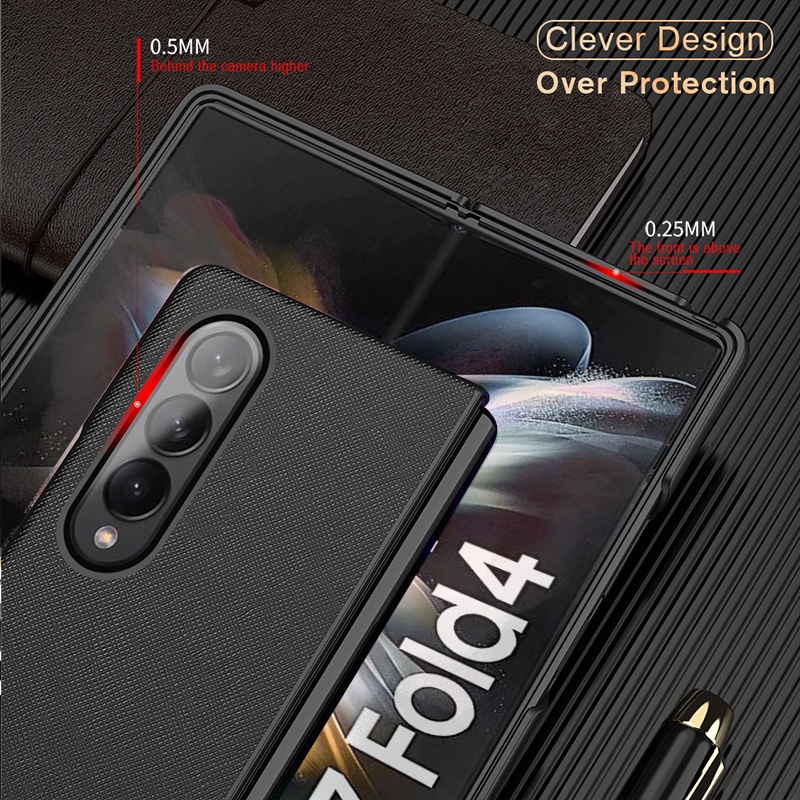 Cross Pattern Folded Protection Cover Anti-Fall Shockproof Case For Samsung Galaxy Z Fold 4 5G Z Fold4