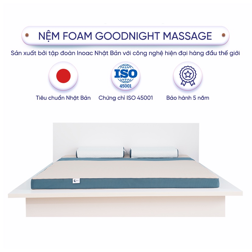 Nệm Massage Nhật Bản Color Foam Goodnight êm ái mềm mại nâng đỡ cơ thể