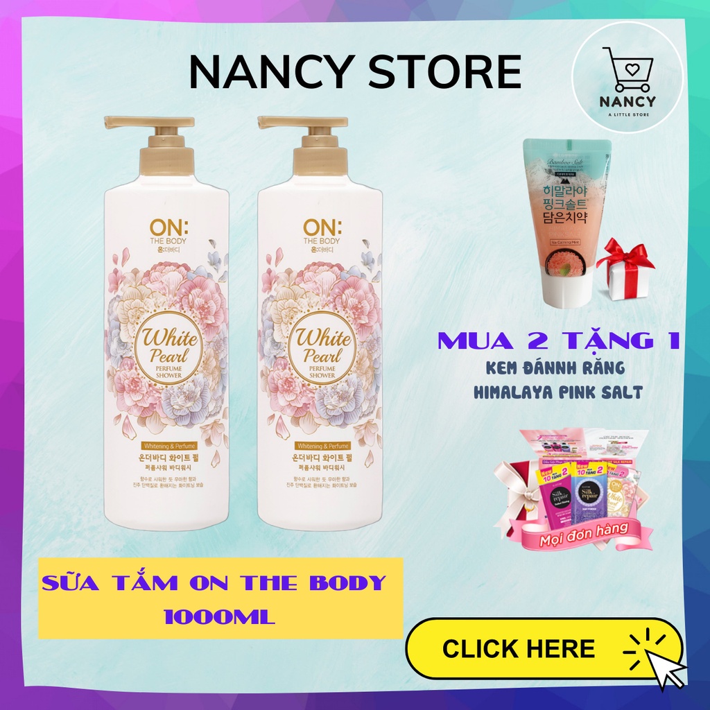 Sữa tắm On The Body Perfume 2021 hương nước hoa - THƯƠNG HIỆU HÀN QUỐC - HƯƠNG White Pear mua 2 tặng 1 quàl